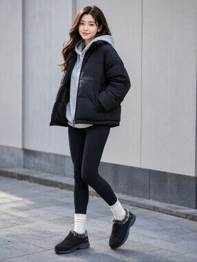 Black Suede Fur-Lined Slip-On Shoes
